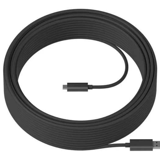 Logitech Strong USB 25M Cable, Extended Length Super Speed, 10 Gbps Data Rate, Works with Self-Powered Devices and Hubs, Black | 939-001802 - eBuy UAE